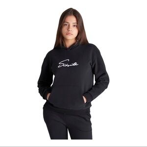 Siksilk Girls Black Signature Overhead Hoodie black/white